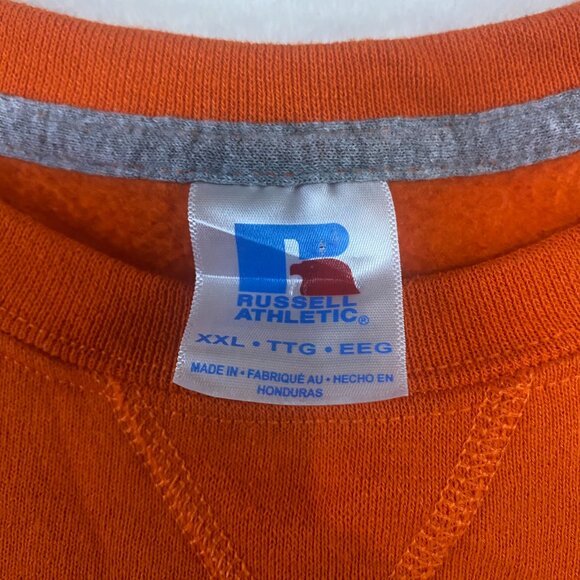 Vintage Russell Athletic Sweatshirt Adult XXL Orange Blank Sweater 90s USA - Picture 3 of 8